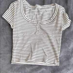 Striped Black and White Women's Top